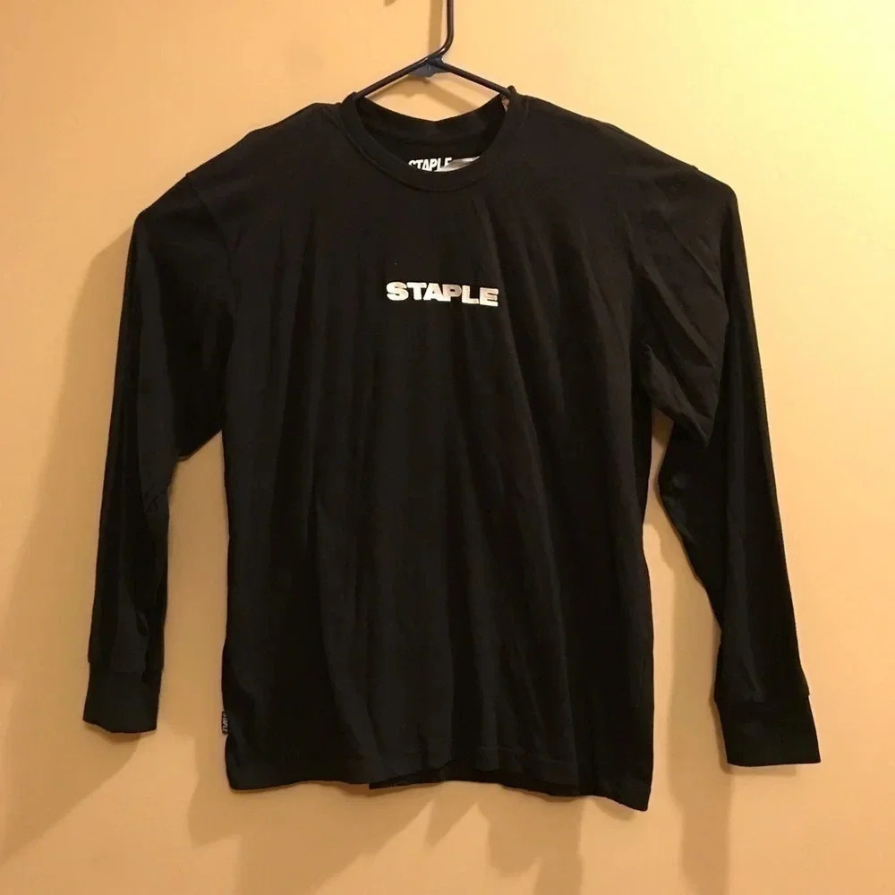 STAPLE PIGEON MEN'S BLACK Long Sleeve T-SHIRT Size L Large